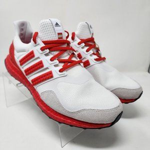 Adidas Ultra Boost LEGO Running Shoes Mens 10 Red White Color Pack Logo 3 Stripe